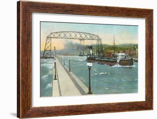 Iron Ore Boat, Duluth, Minnesota-null-Framed Art Print