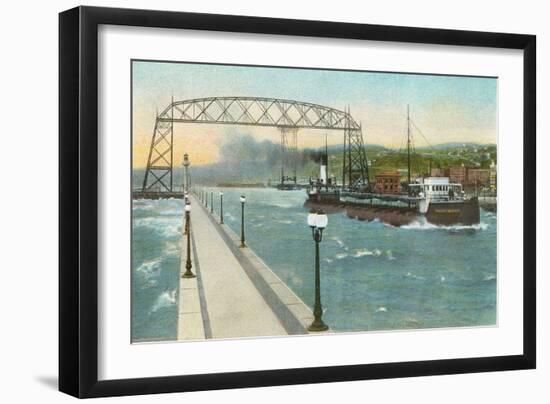 Iron Ore Boat, Duluth, Minnesota-null-Framed Art Print
