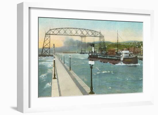 Iron Ore Boat, Duluth, Minnesota-null-Framed Art Print