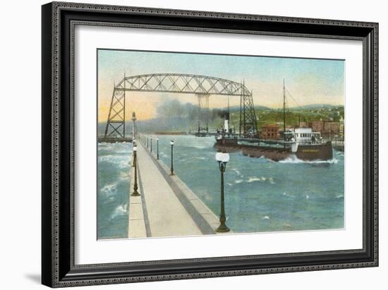 Iron Ore Boat, Duluth, Minnesota-null-Framed Art Print