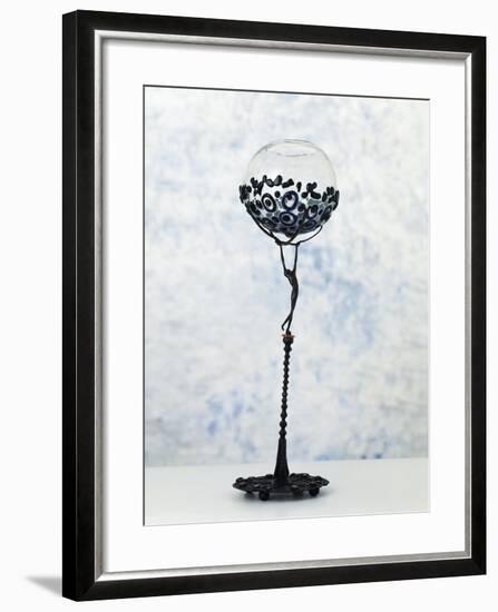 Iron Sculpture with Glass Paste Set in the Base and at the Top-null-Framed Giclee Print