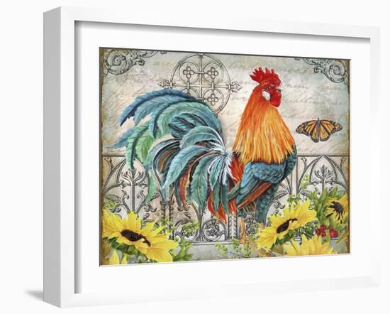Ironwork Rooster B-Jean Plout-Framed Giclee Print