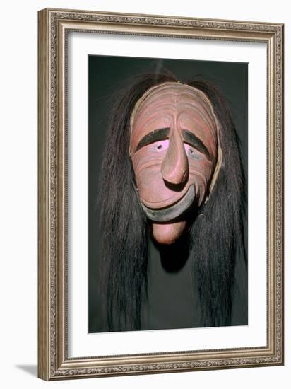 Iroquois false-face mask which belonged to a member of the 'False Face Band'. Artist: Unknown-Unknown-Framed Giclee Print
