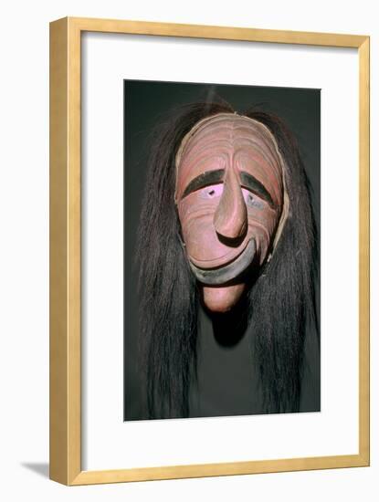 Iroquois false-face mask which belonged to a member of the 'False Face Band'. Artist: Unknown-Unknown-Framed Giclee Print