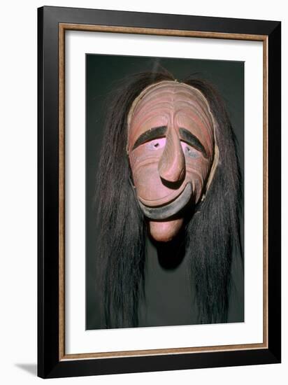 Iroquois false-face mask which belonged to a member of the 'False Face Band'. Artist: Unknown-Unknown-Framed Giclee Print