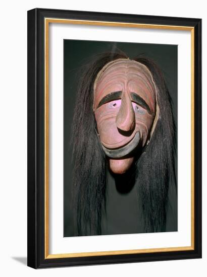 Iroquois false-face mask which belonged to a member of the 'False Face Band'. Artist: Unknown-Unknown-Framed Giclee Print