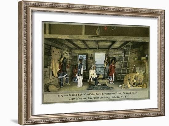 Iroquois Indian Exhibit, State Museum, Albany-Charles Marion Russell-Framed Giclee Print