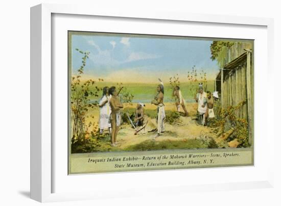 Iroquois Indian Exhibit, State Museum, Albany-Charles Marion Russell-Framed Giclee Print