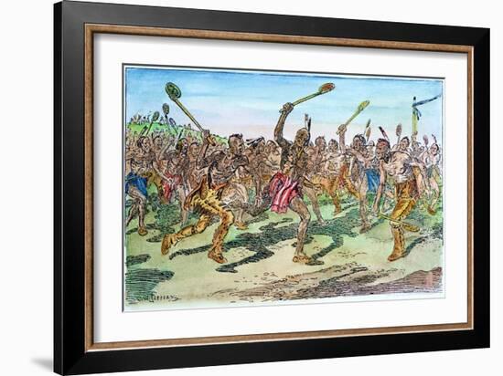 Iroquois: Lacrosse-C.W. Jefferys-Framed Giclee Print