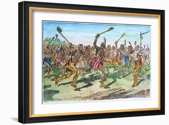 Iroquois: Lacrosse-C.W. Jefferys-Framed Giclee Print