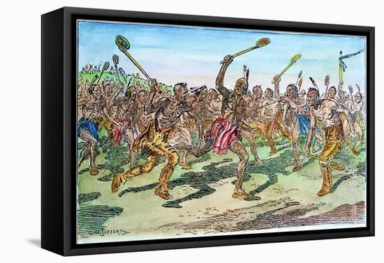 Iroquois: Lacrosse-C.W. Jefferys-Framed Premier Image Canvas