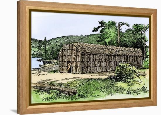 Iroquois Longhouse-null-Framed Premier Image Canvas