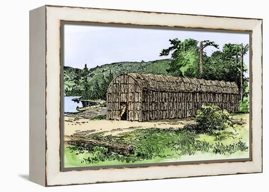 Iroquois Longhouse-null-Framed Premier Image Canvas