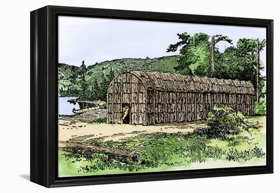 Iroquois Longhouse-null-Framed Premier Image Canvas