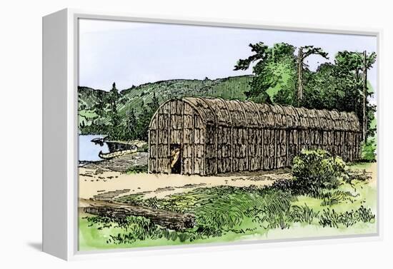 Iroquois Longhouse-null-Framed Premier Image Canvas