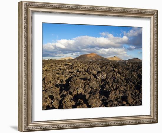 Irregular Blocky Lava and Cinder Cones of Timanfaya National Park, Canary Islands-Robert Francis-Framed Photographic Print