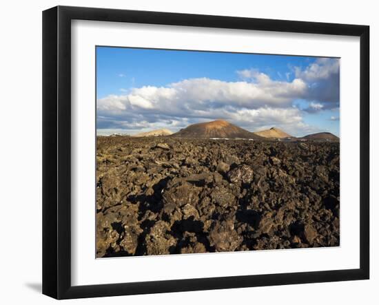 Irregular Blocky Lava and Cinder Cones of Timanfaya National Park, Canary Islands-Robert Francis-Framed Photographic Print