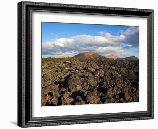 Irregular Blocky Lava and Cinder Cones of Timanfaya National Park, Canary Islands-Robert Francis-Framed Photographic Print