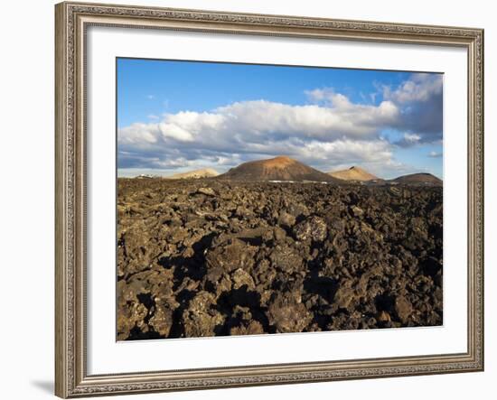 Irregular Blocky Lava and Cinder Cones of Timanfaya National Park, Canary Islands-Robert Francis-Framed Photographic Print