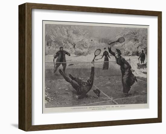 Irrepressible Enthusiasts, Tennis in the Snow-Arthur Hopkins-Framed Giclee Print