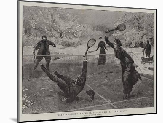 Irrepressible Enthusiasts, Tennis in the Snow-Arthur Hopkins-Mounted Giclee Print