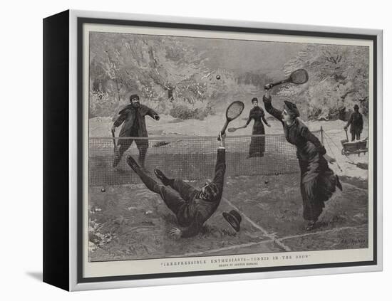 Irrepressible Enthusiasts, Tennis in the Snow-Arthur Hopkins-Framed Premier Image Canvas