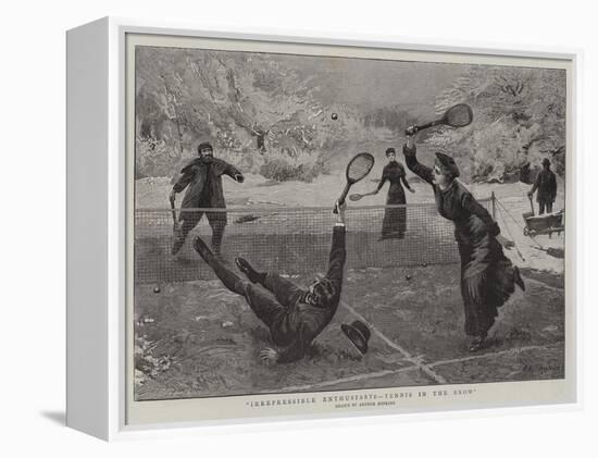 Irrepressible Enthusiasts, Tennis in the Snow-Arthur Hopkins-Framed Premier Image Canvas