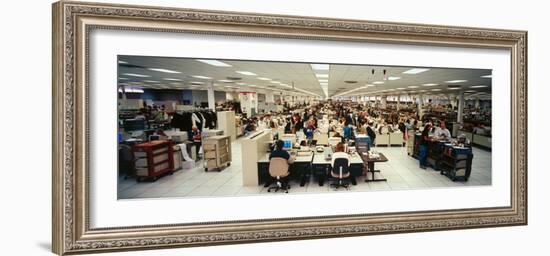 IRS Workers at Computer Stations, Entering Income Tax Returns Data-Ted Thai-Framed Premium Photographic Print