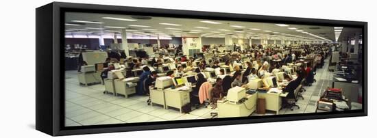 IRS Workers at Computer Stations, Entering Income Tax Returns Data-Ted Thai-Framed Premier Image Canvas