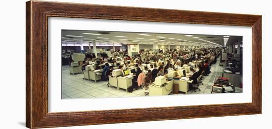 IRS Workers at Computer Stations, Entering Income Tax Returns Data-Ted Thai-Framed Premium Photographic Print