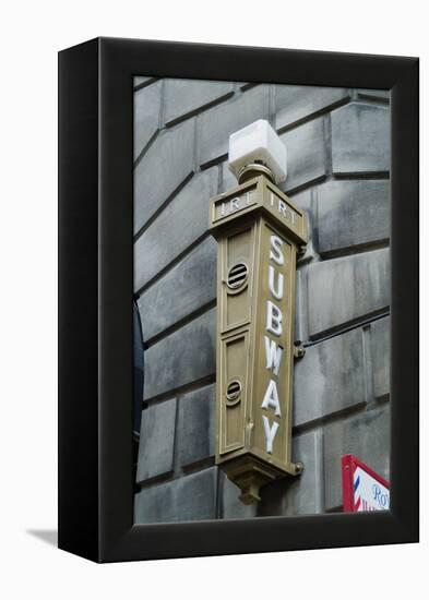 Irt (Subway) Sign, New York City, Ny, Usa-Natalie Tepper-Framed Stretched Canvas