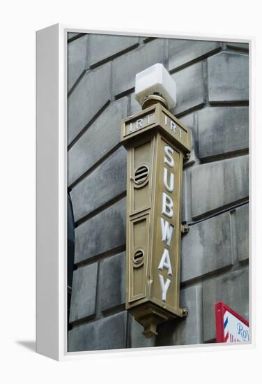 Irt (Subway) Sign, New York City, Ny, Usa-Natalie Tepper-Framed Stretched Canvas