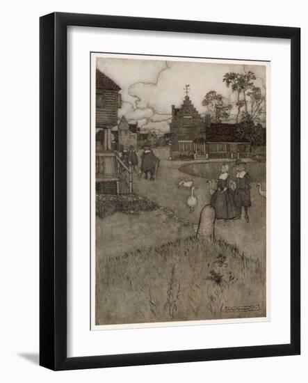 Irving, Rip Van Winkle-Arthur Rackham-Framed Art Print