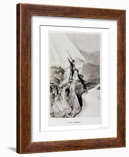 "Is it Possible?", from "Scrambles Amongst the Alps," Published 1871-Edward Whymper-Framed Giclee Print