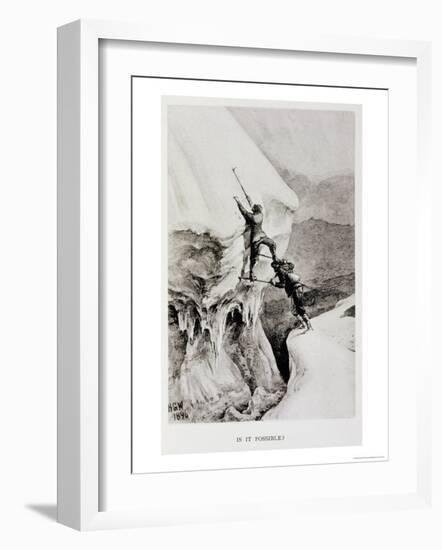 "Is it Possible?", from "Scrambles Amongst the Alps," Published 1871-Edward Whymper-Framed Giclee Print