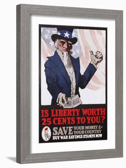 Is Liberty Worth 25 Cents to You? War Savings Stamps Poster-null-Framed Giclee Print