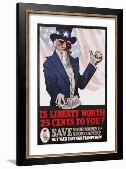 Is Liberty Worth 25 Cents to You? War Savings Stamps Poster-null-Framed Giclee Print