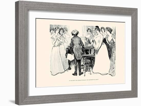 Is This Why the Average Husband and Brother Stay Away?-Charles Dana Gibson-Framed Art Print