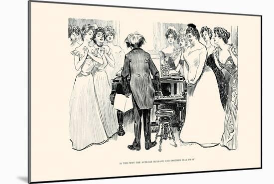 Is This Why the Average Husband and Brother Stay Away?-Charles Dana Gibson-Mounted Art Print