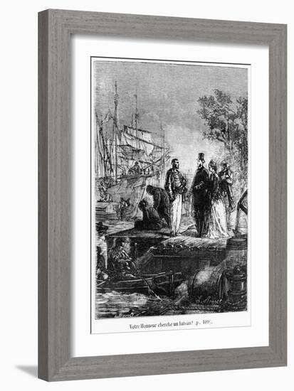 Is Your Honour Looking for a Boat?, Illustration from "Around the World in Eighty Days"-L Bennet-Framed Giclee Print