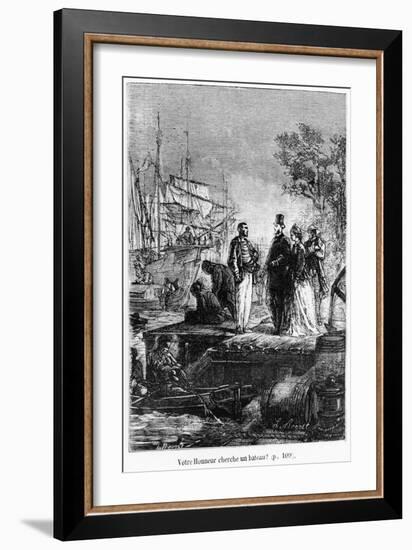 Is Your Honour Looking for a Boat?, Illustration from "Around the World in Eighty Days"-L Bennet-Framed Giclee Print