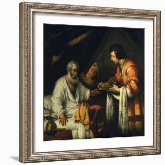 Isaac Blesses Jacob, Early 17th Century-Bernardo Strozzi-Framed Giclee Print