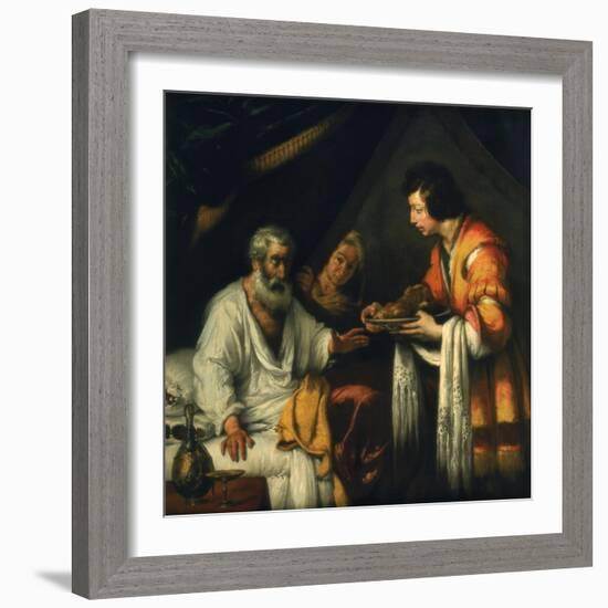 Isaac Blesses Jacob, Early 17th Century-Bernardo Strozzi-Framed Giclee Print