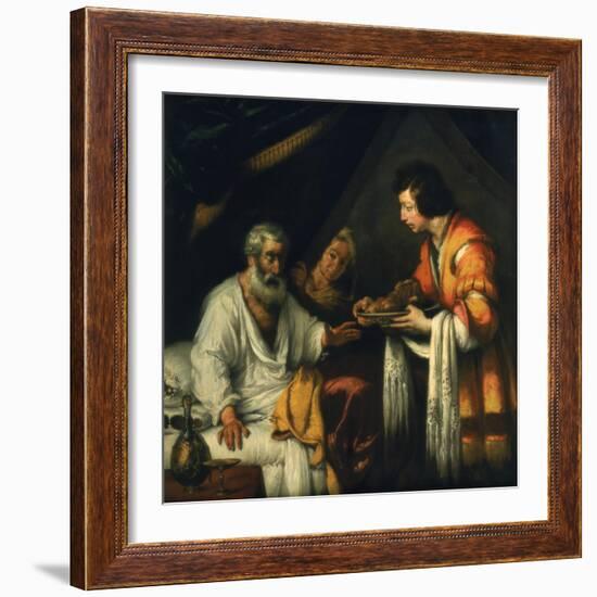 Isaac Blesses Jacob, Early 17th Century-Bernardo Strozzi-Framed Giclee Print