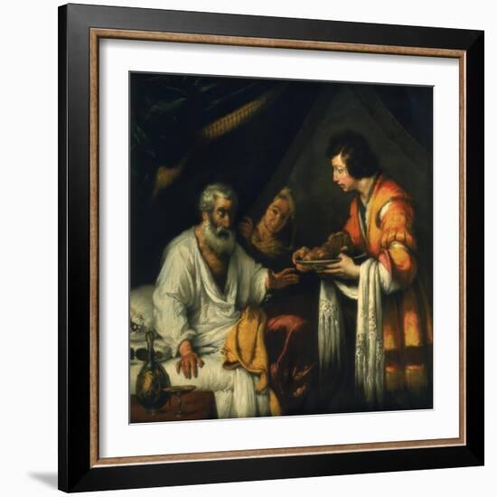 Isaac Blesses Jacob, Early 17th Century-Bernardo Strozzi-Framed Giclee Print