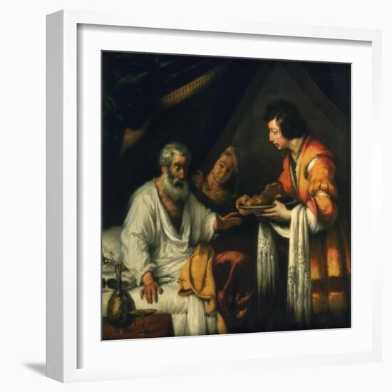 Isaac Blesses Jacob, Early 17th Century-Bernardo Strozzi-Framed Giclee Print