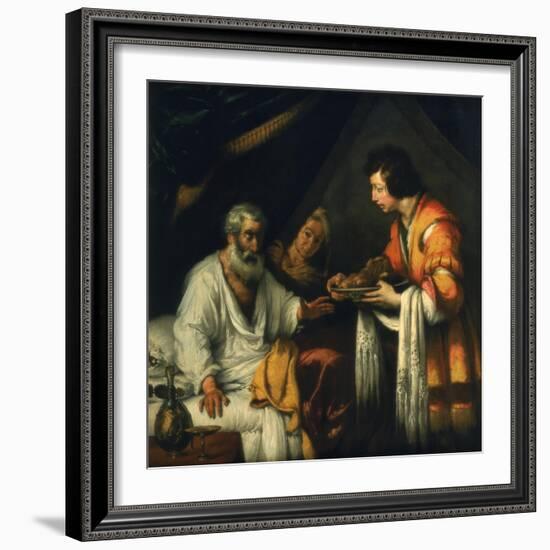 Isaac Blesses Jacob, Early 17th Century-Bernardo Strozzi-Framed Giclee Print