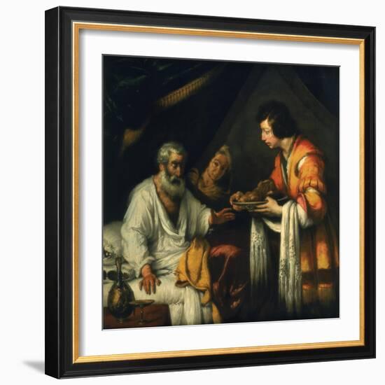 Isaac Blesses Jacob, Early 17th Century-Bernardo Strozzi-Framed Giclee Print