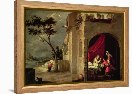 Isaac Blessing Jacob-Bartolome Esteban Murillo-Framed Premier Image Canvas