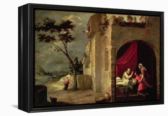 Isaac Blessing Jacob-Bartolome Esteban Murillo-Framed Premier Image Canvas